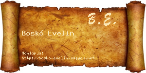 Boskó Evelin névjegykártya